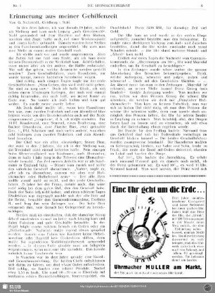 Erinnerung aus meiner Gehilfenzeit