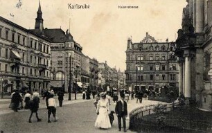 Postkartenalbum mit Motiven von Karlsruhe. "Karlsruhe. Kaiserstraße"