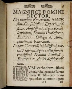 Magnifice Domine Rector ...
