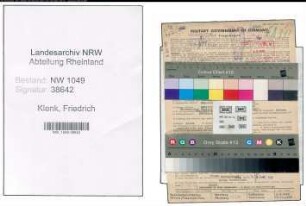 Entnazifizierung Friedrich Klenk , geb. 19.08.1902 (Finanzbeamter)
