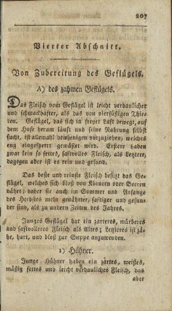 Vierter Abschnitt: Von Zubereitung des Geflügels