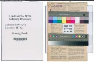 Entnazifizierung Ewald Koenig , geb. 28.02.1915 (Textilingenieur)