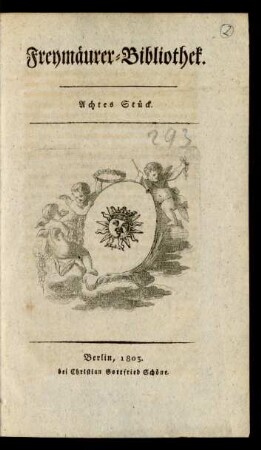 Achtes Stück: Freymäurer-Bibliothek