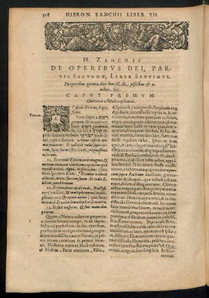 H. Zanchii De Operibus Dei, Partis Secundae, Liber Septimus.