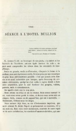 Une séance à l'hotel Bullion