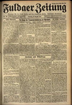 Ausgabe vom Samstag, den 20. August 1927.