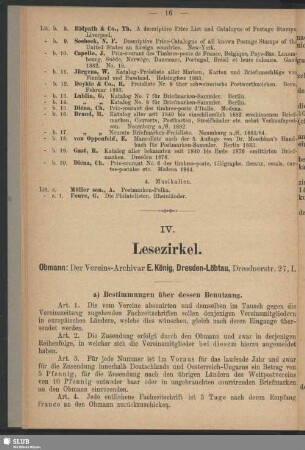 IV. Lesezirkel