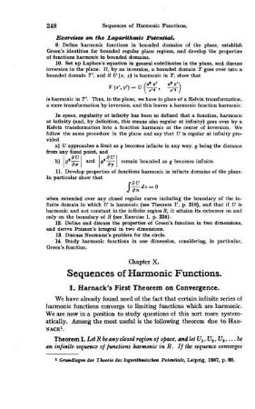 1. Harnack's First Theorem on Convergence.