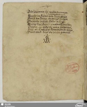 Geleitwort [handschr.]