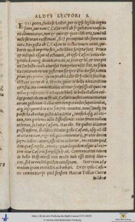 Aldus Lectori