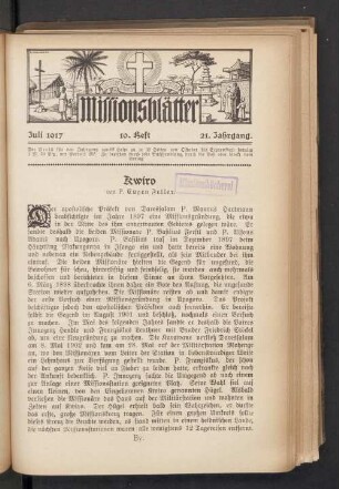 Juli 1917 10. Heft 21. Jahrgang