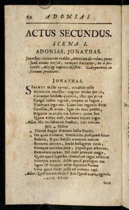62-73, Actus Secundus.