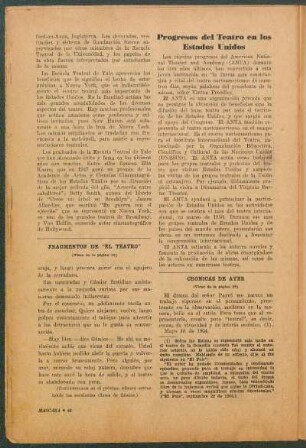 Fragmentos de "El teatro" : (Viene de la página 33)