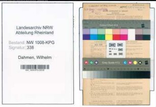 Entnazifizierung Wilhelm Dahmen , geb. 21.05.1901 (Bauunternehmer)