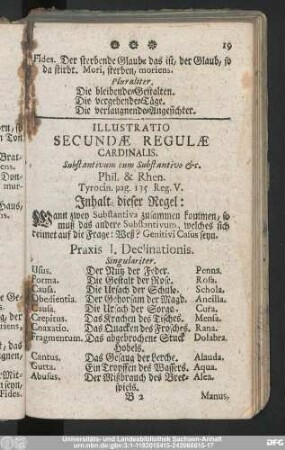 Illustratio Secundae Regulae Cardinalis.
