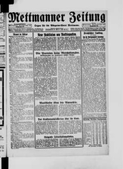 Mettmanner Zeitung. 1919-1940