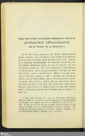 Einige bisher weniger hervorgehobene Gesichtspunkte inbetreff des afrikanischen Sklavenhandels und der Versuch, ihn zu unterdrücken