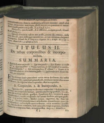 Titulus II. De rebus corporalibus ...