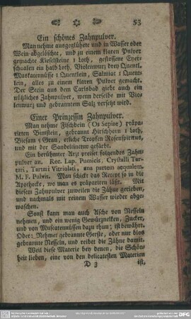 Ein schönes Zahnpulver