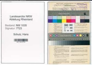 Entnazifizierung Hans Schulz , geb. 24.05.1914 ()