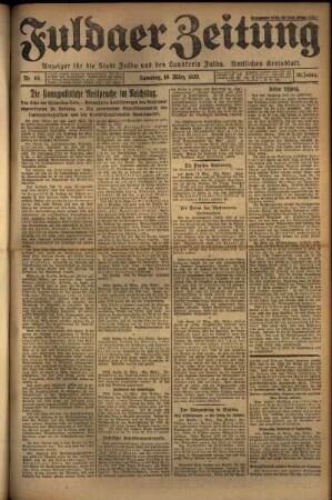 Erste Ausgabe vom Samstag, den 16. März 1929.