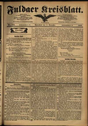 Erste Ausgabe vom Samstag, den 11. November 1905.