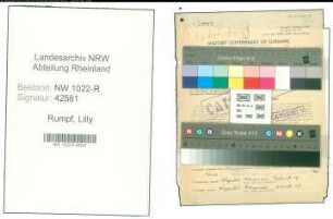 Entnazifizierung Lilly Rumpf , geb. 16.05.1910 ()