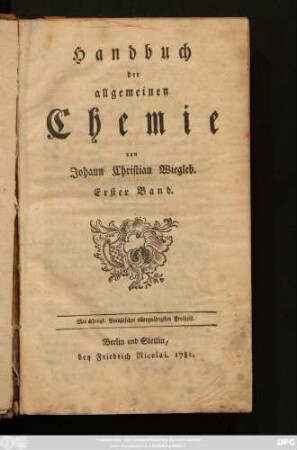 Bd. 1: Handbuch der allgemeinen Chemie