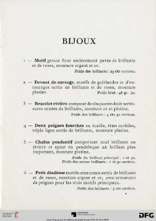 Bijoux (Nr. 1-62)