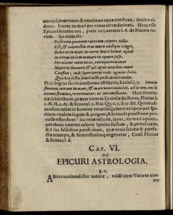 Cap. VI. De Epicuri Astrologia.