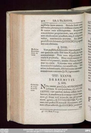 Tit. XXXVII. De Eremitis.