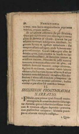 Secundum Progymnasma. Narratio.