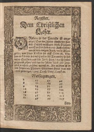 Weissagungen.