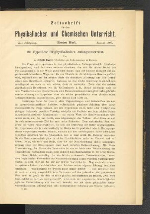 XII. Jahrgang. Erstes Heft. Januar 1899.