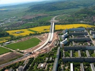 Jena, Autobahn A 4, Neubau Lobdeburg-Tunnel