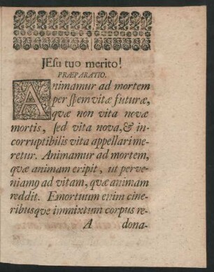 Praeparatio.
