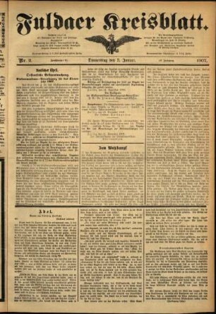 Ausgabe vom Donnerstag, den 03. Januar 1907.