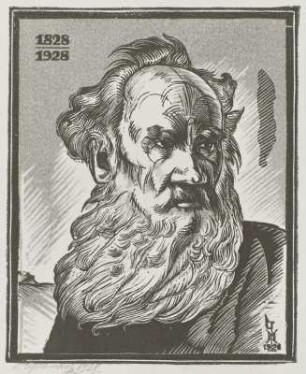 Bildnis des Schriftstellers Leo Tolstoi zum 100. Geburtstag