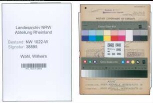 Entnazifizierung Wilhelm Wahl , geb. 23.11.1913 (Bahnbeamter)