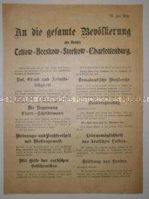 Propagandaflugblatt der SPD zur Wahl der Nationalversammlung