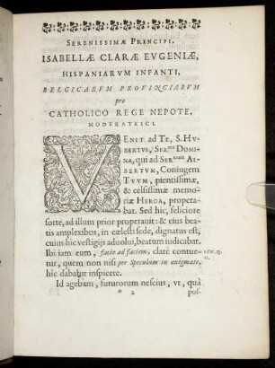 Serenissimae Principi Isabellae Clarae Eugeniae, Hispaniarum Infanti ...