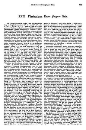 XVII. Fürstenthum Reuss jungere Linie