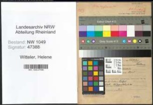 Entnazifizierung Helene Witteler , geb. 06.08.1899 (Apothekerin)