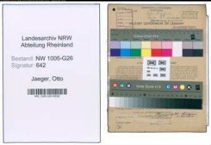 Entnazifizierung Otto Jaeger , geb. 18.10.1892 (Inspektor)