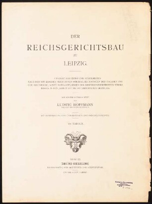 Reichsgericht, Leipzig: Titelblatt (aus: Der Reichsgerichtsbau zu Leipzig, Berlin 1898)