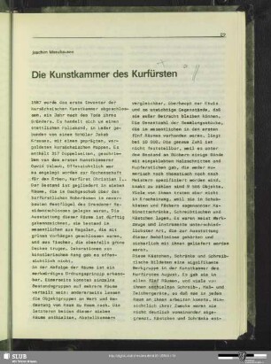 Die Kunstkammer des Kurfürsten