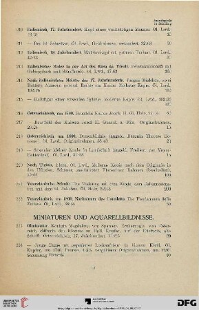 Miniaturen und Aquarellbildnisse (Nr. 223-259)