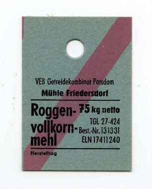 VEB Kombinat Getreidewirtschaft Potsdam BT Friedersdorf