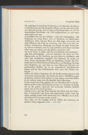 Sécurité Im gleichen Käfig