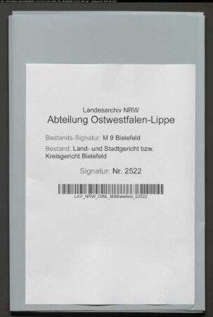 Erblasser: Panreck Colon Hölscher, Franz; Erblasser: Panreck, Anna Maria, geb. Ottorüschmann: Testament